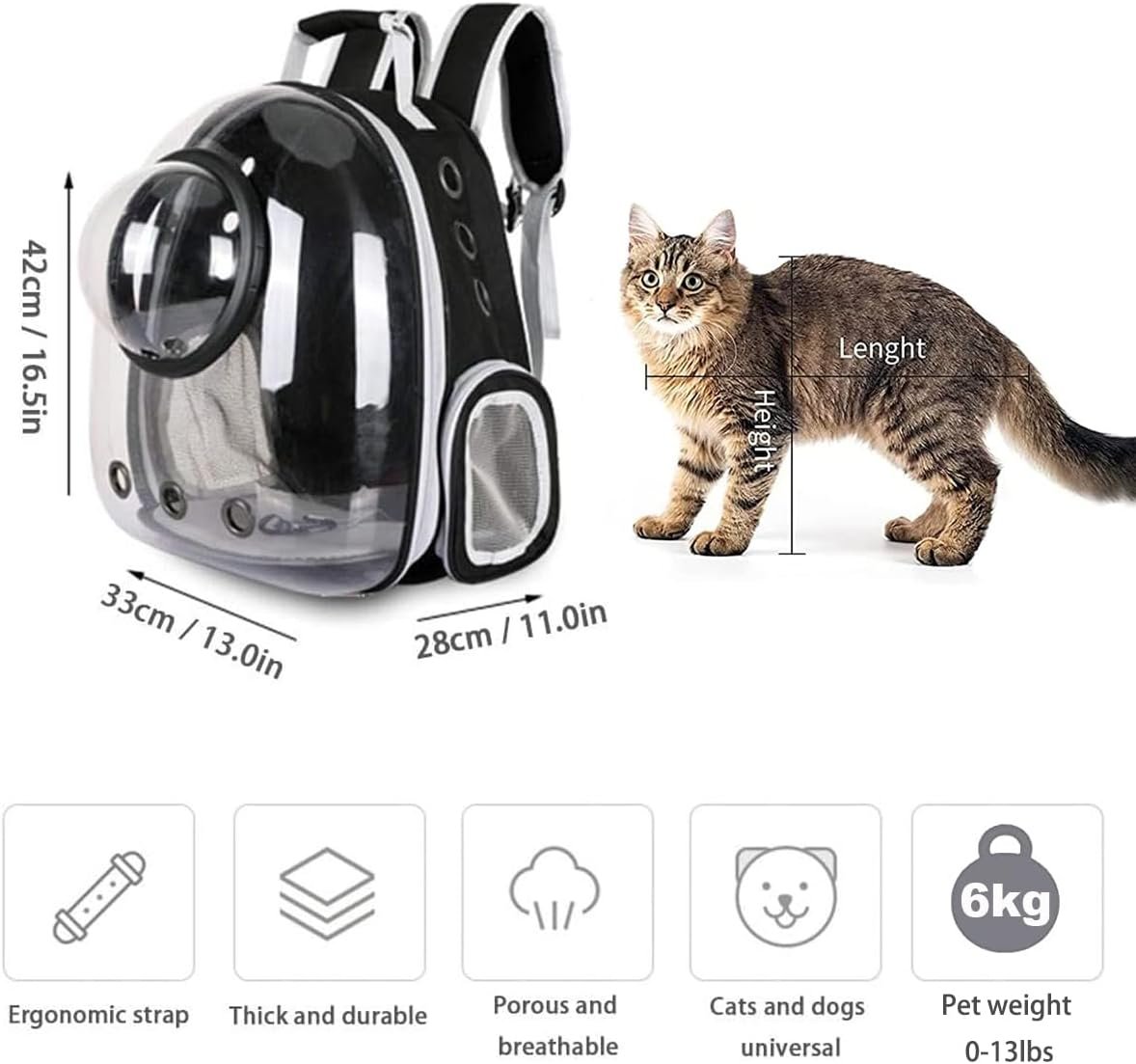 Pet Space Capsule Backpack, Transparent, Breathable, and Heat-Insulating - Image 2