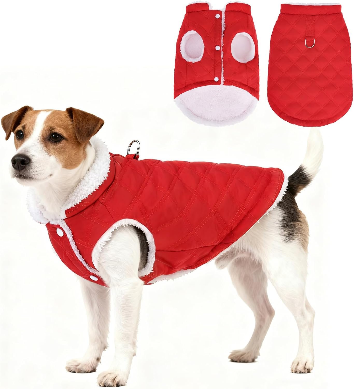 Windproof and Waterproof Down Vest-Style Dog Jacket (with Chest Straps)