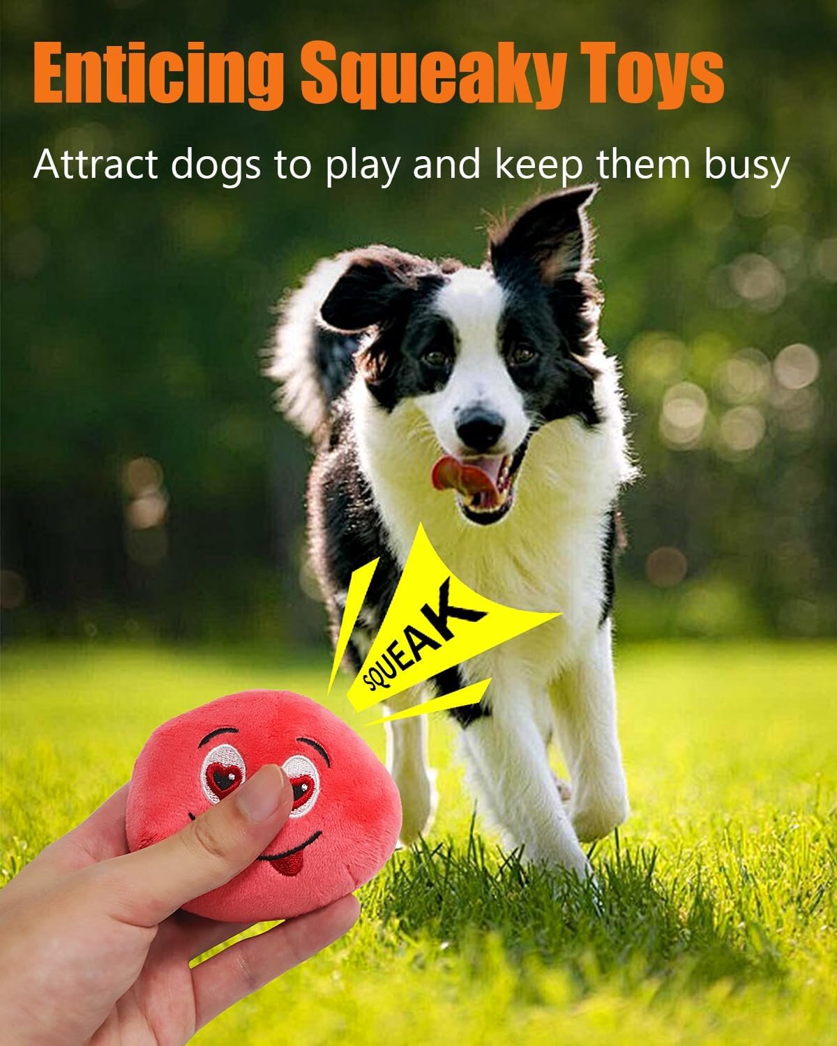 Squeaky Dog Toys, Stuffed Plush Puppy Toy Balls - Image 2