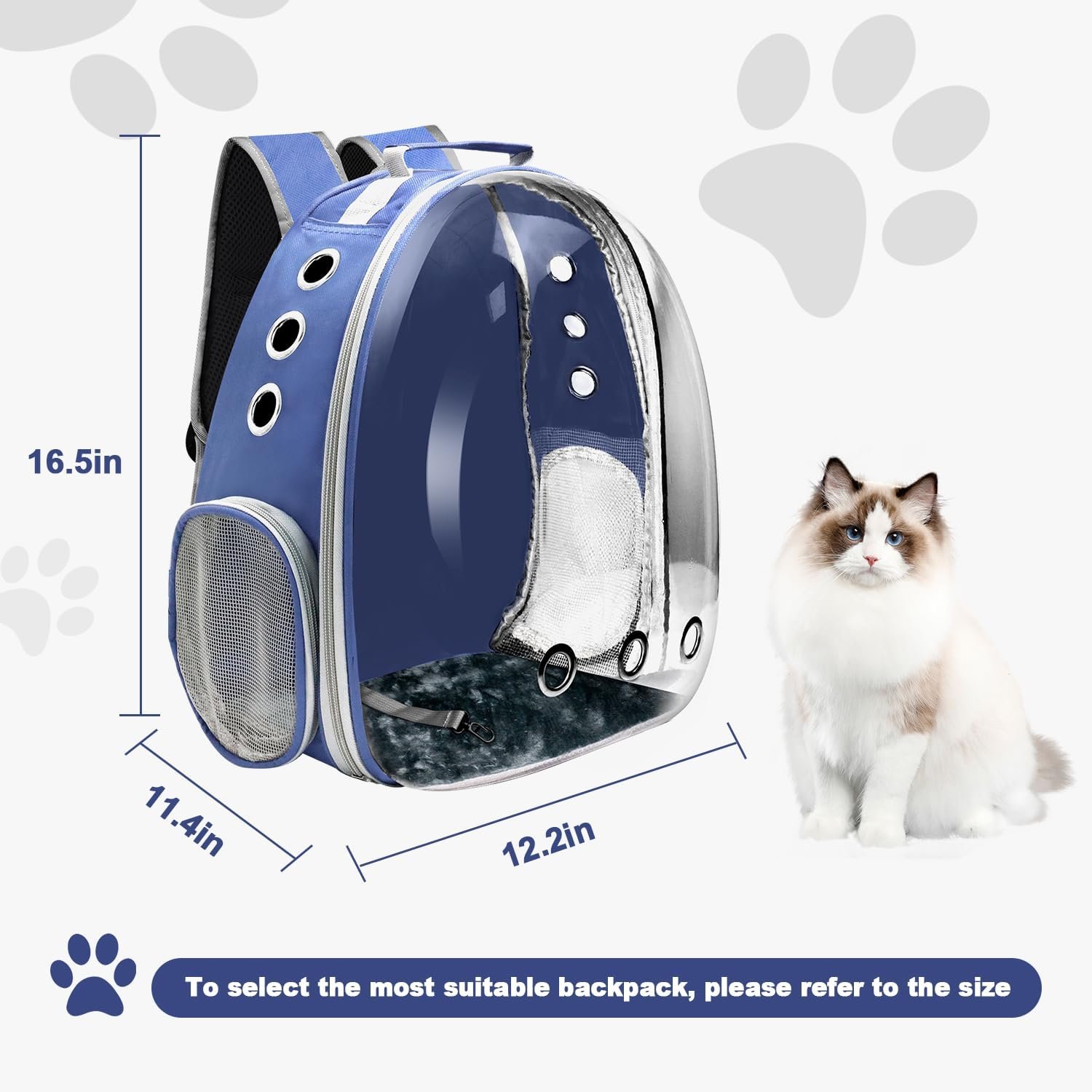 Cat backpack, breathable design, suitable for carrying kittens and puppies - Image 2