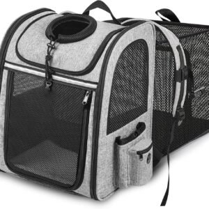 Cat Backpack, Expandable Pet Backpack, Suitable for Cats, Small Dogs, and Puppies