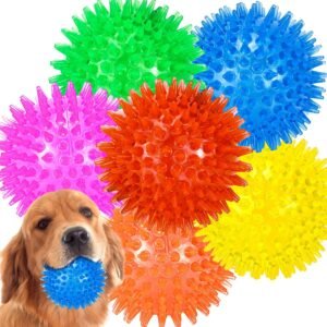 6-Pack 3.5-inch Squeaky Dog Toy Balls
